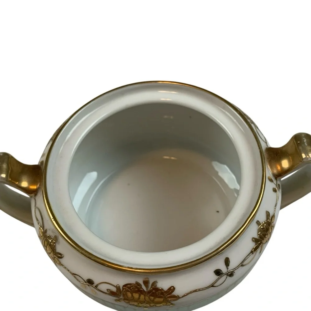 Nippon Hand Painted Moriage Sugar Bowl